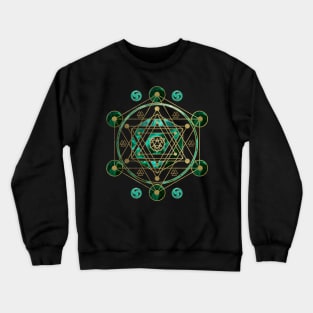 Sacred Geometry Ornament in gold and malachite Crewneck Sweatshirt